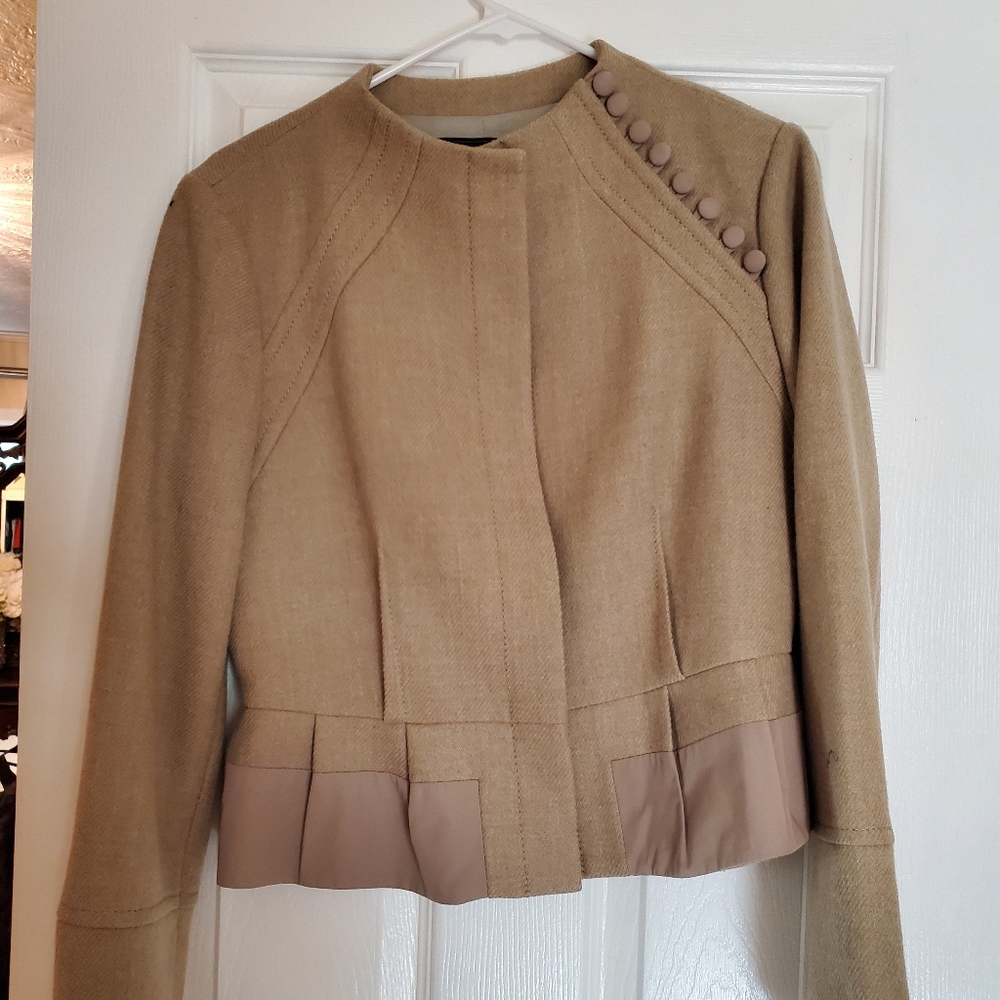 BCBG peplum crop military jacket